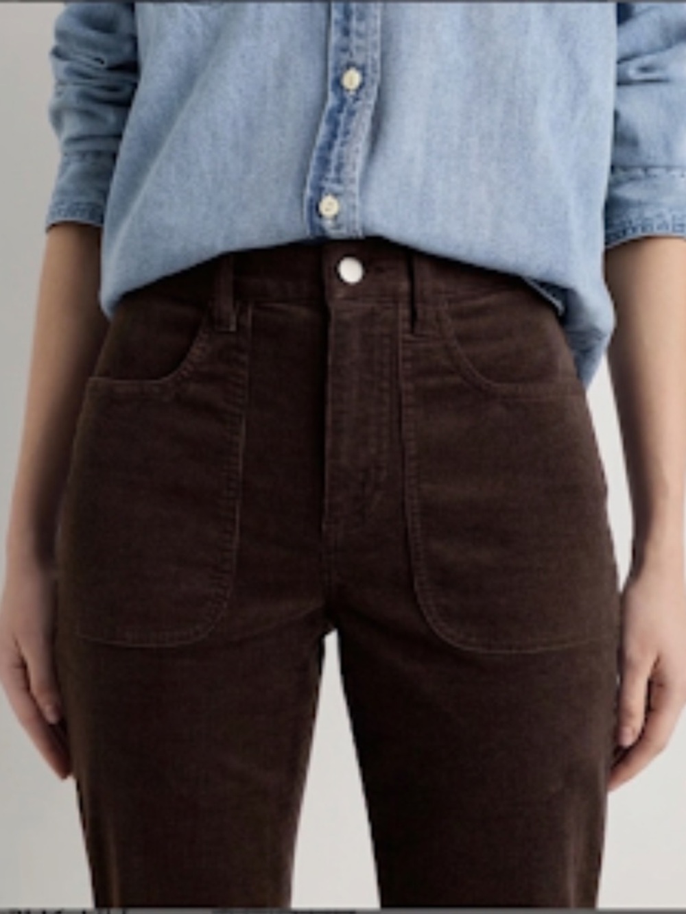 Quince Organic Stretch Corduroy Flare Pants In Espresso Size 10 - Picture 6 of 14